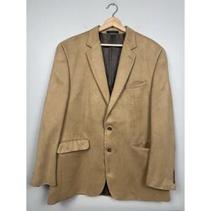 Lauren Ralph Lauren Men's 44R Tan Blazer‎ Suede Feel Sport Coat Paisley Lining